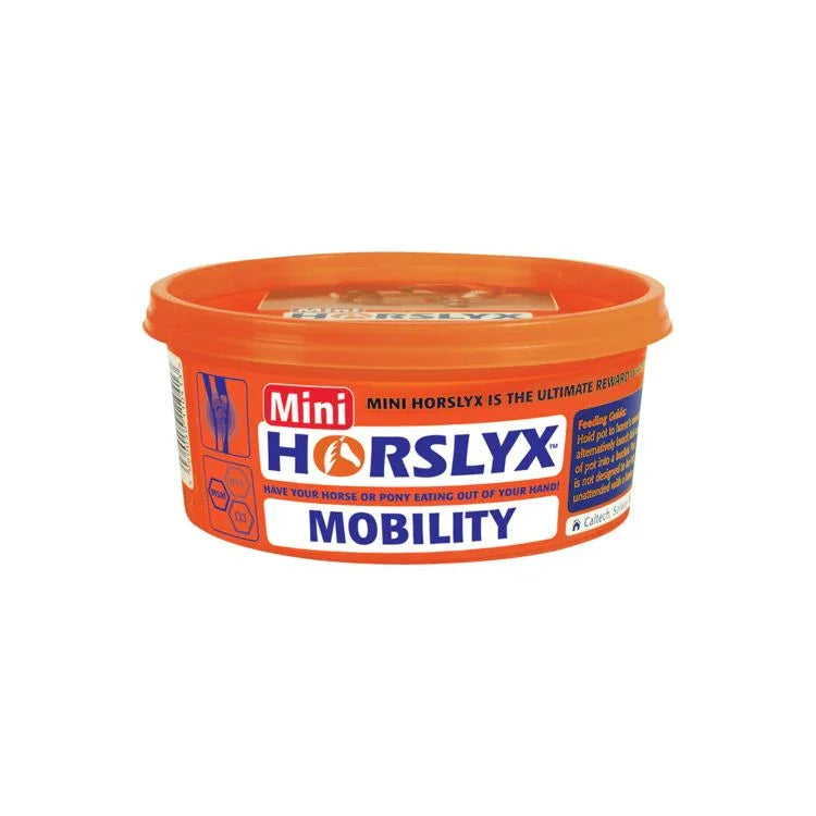 Orange container of Mini Horslyx Mobility on a white background