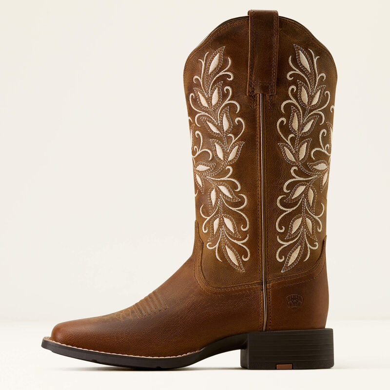 Ariat round up holly western wide square toe boot for ladies