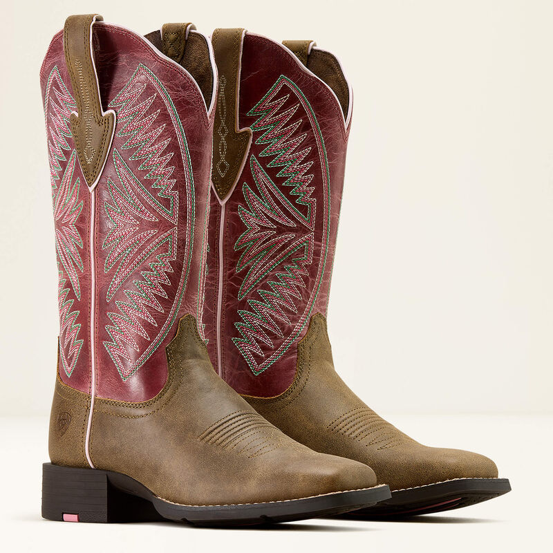 Ariat round up ruidoso wide square toe western boot for ladies