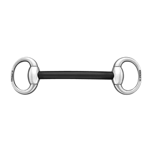 Herm. Sprenger Eggbutt Mullen Mouth 16 mm hard carbon with oval stainless steel rings - Stainless steel 40860