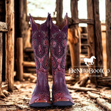 De Niro Western boots buckaroo burgundy