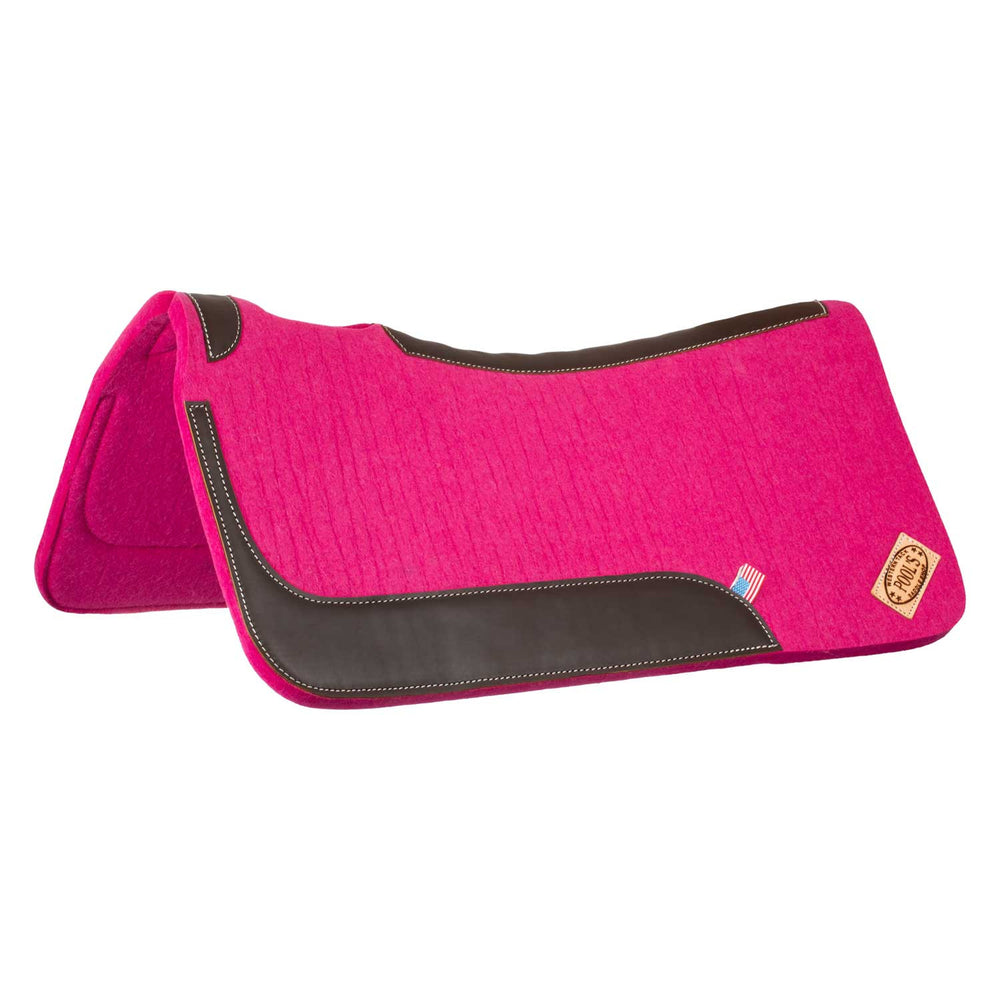 Pool's western felt saddle pad with leather inserts 32' x 32" PLH09015