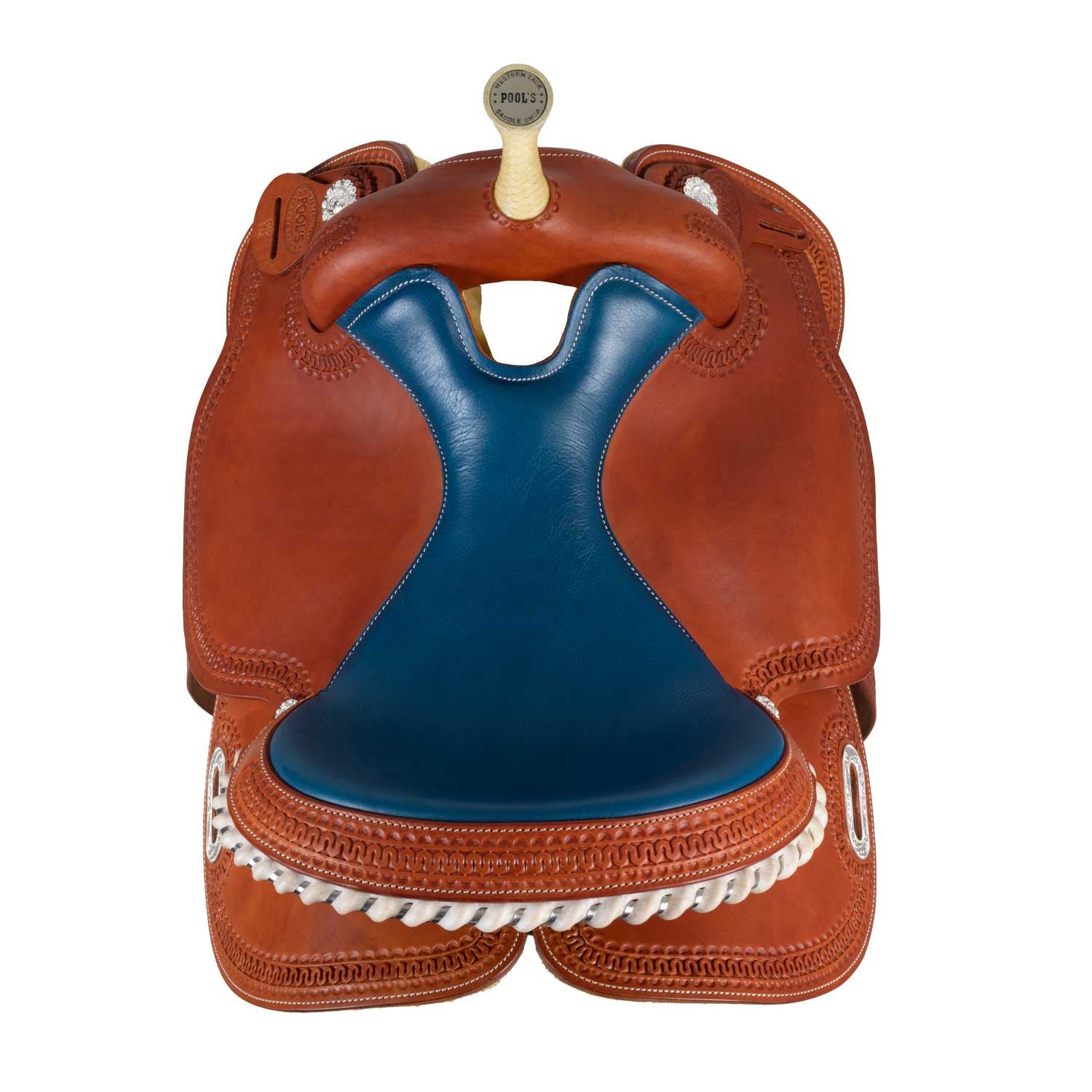 Selle de tonneau Pool's, siège bleu coloré, modèle SE 0075B