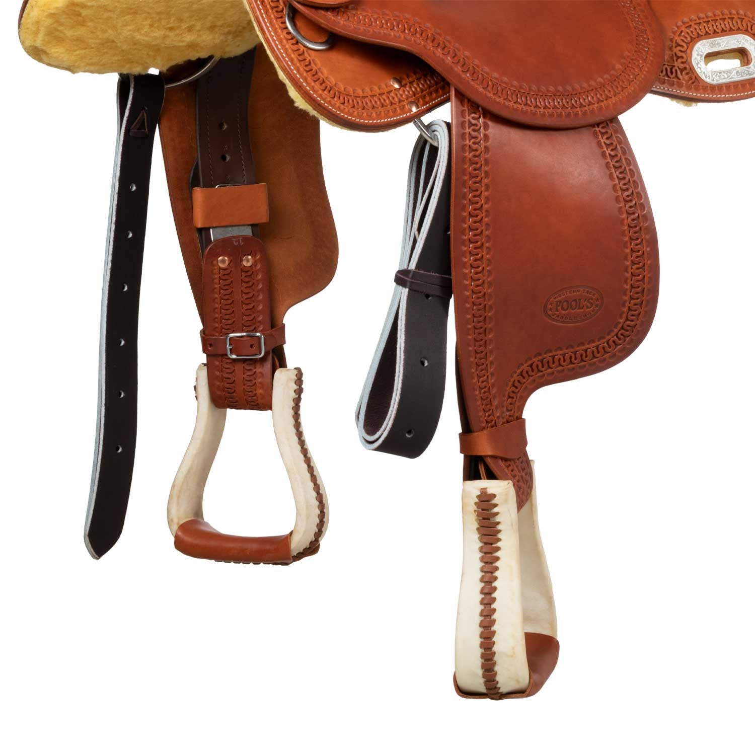 Pool's barrelzadel SE 0075 met gekleurd ruw leer, model 5020